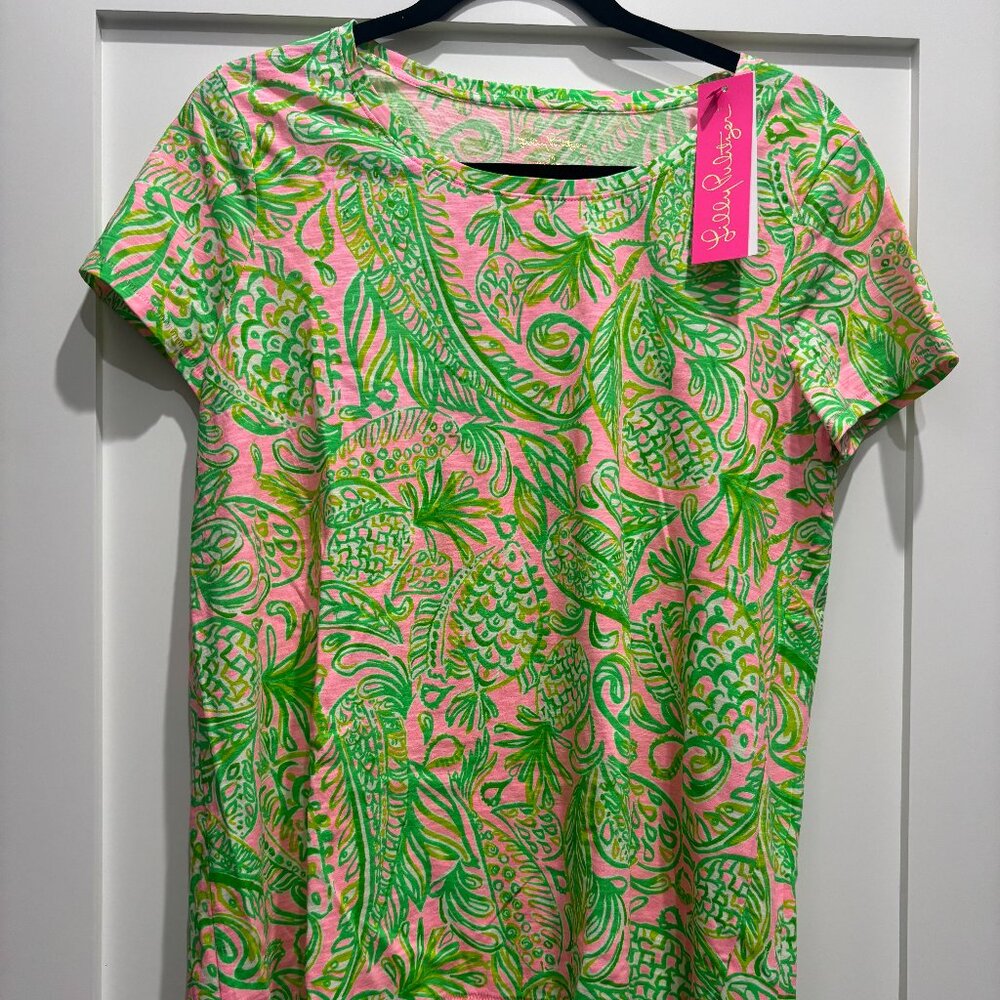 Lilly Pulitzer Etta Scoop Neck Tee Size M - New In Tag - Picture 2 of 4